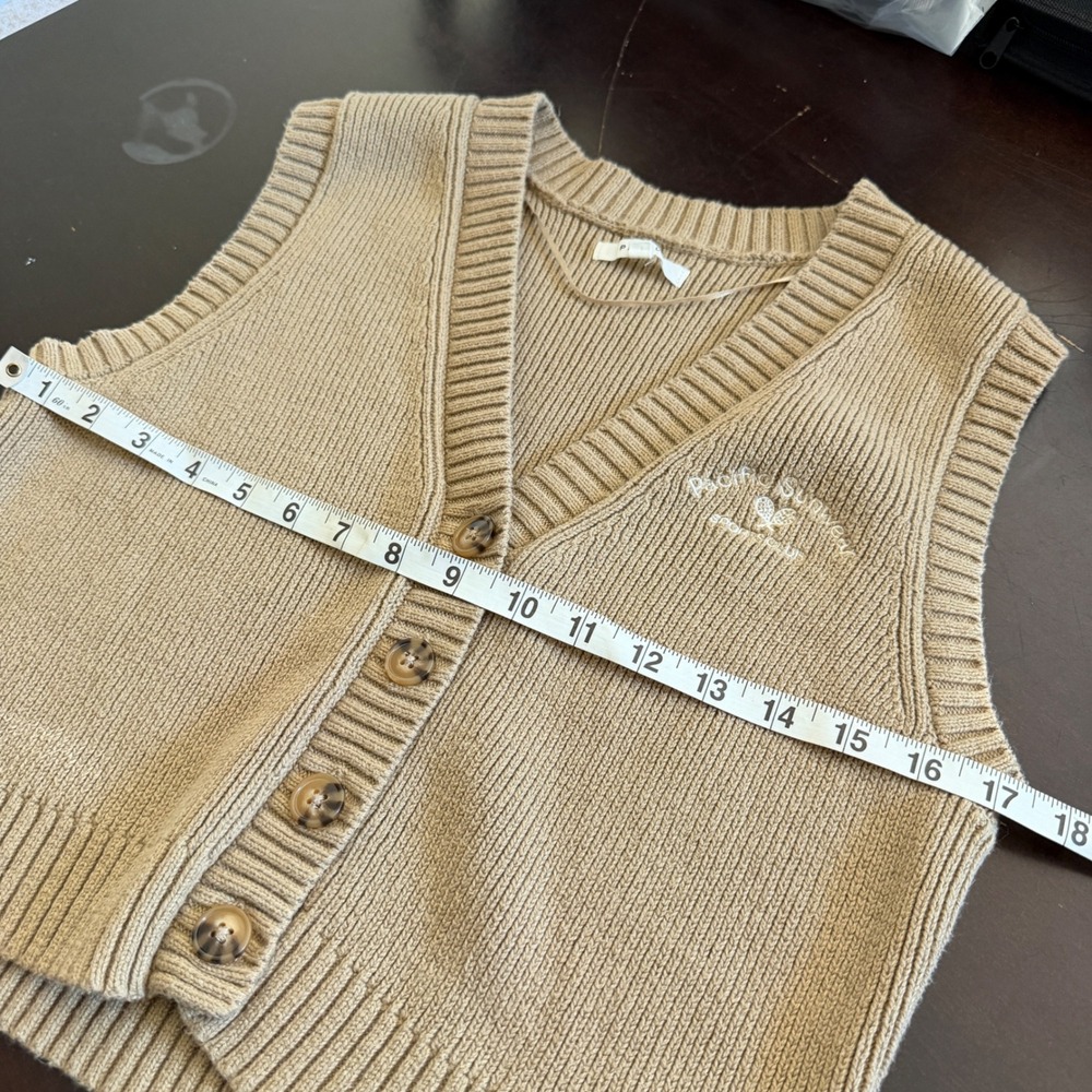 PACSUN Womens Sweater Vest Preppy Collegiate Tenniscore Neutral Tan Size Small - Picture 6 of 8